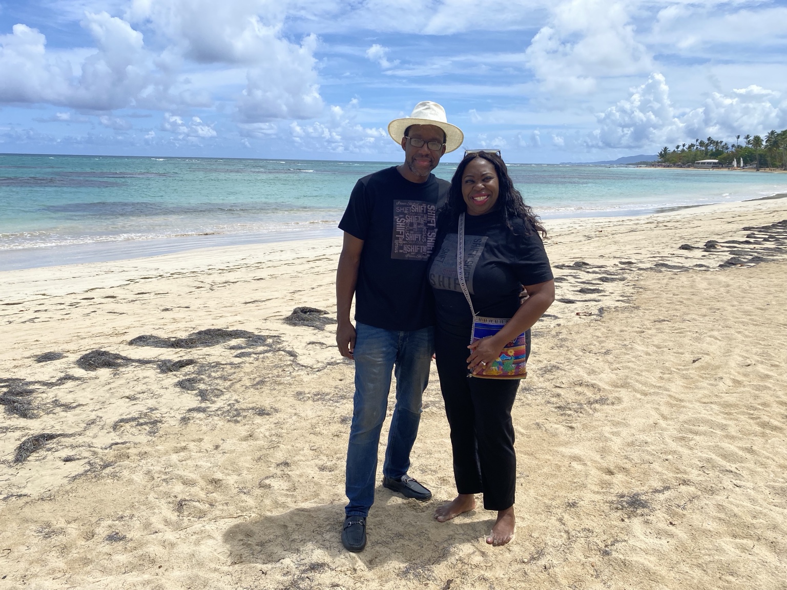 Ann and Lamar Ridgle together on the beach
