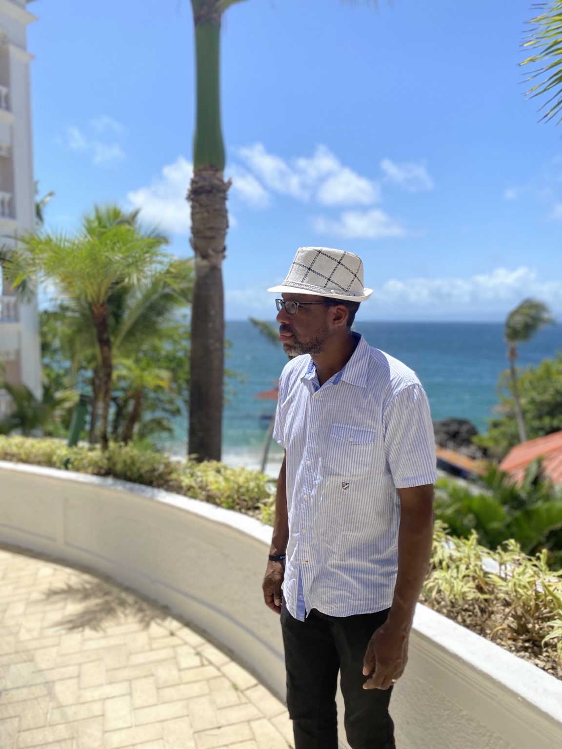 Lamar Ridgle enjoying an ocean resort